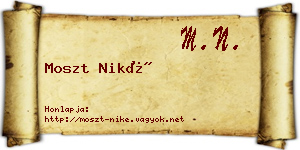 Moszt Niké névjegykártya